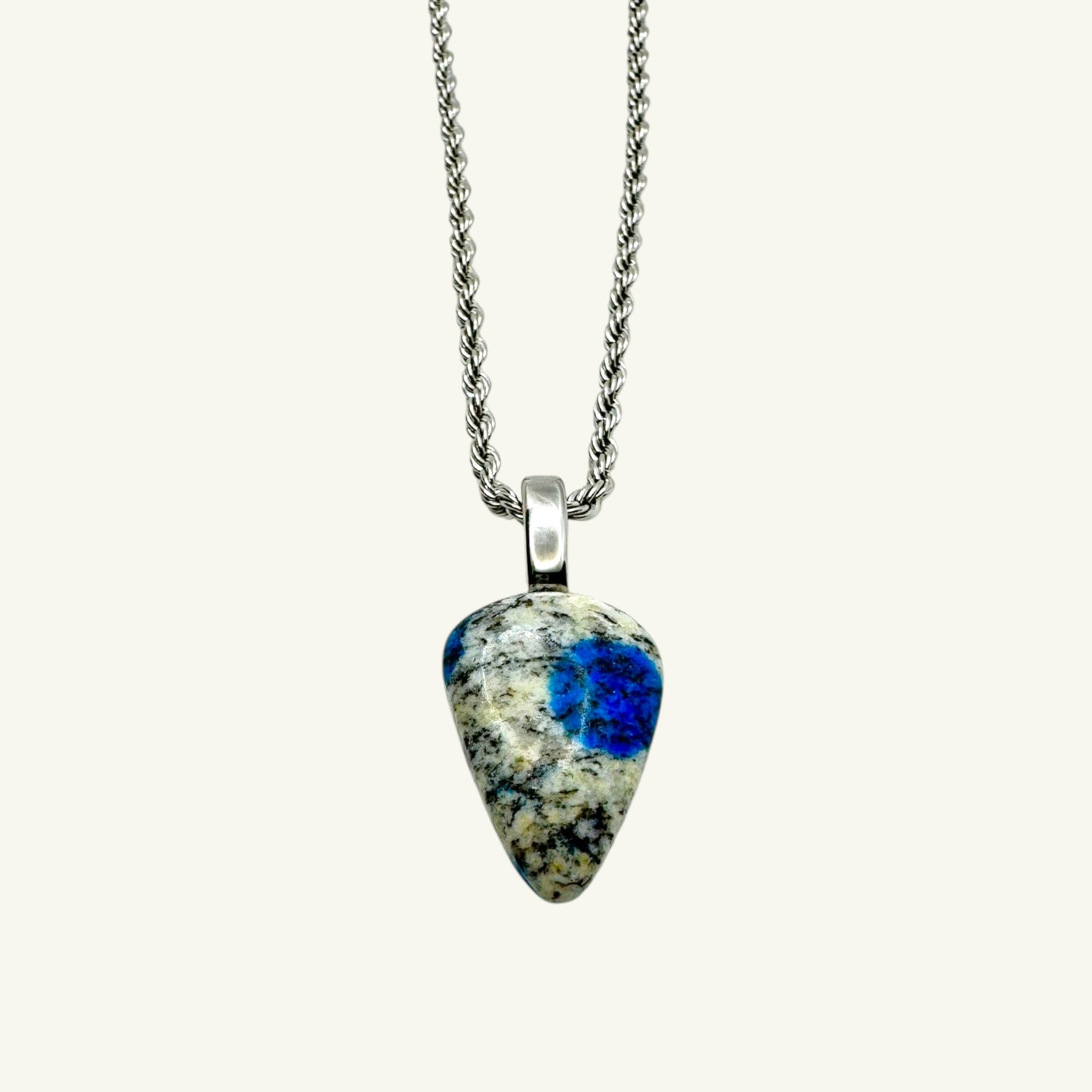 Collana granito K2 con azzurrite 19x14 mm Sharifa Crystals